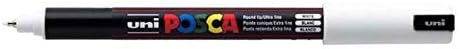 PC-1MRPosca White Paint Marker Pens Ultra Fine 0.7mm Calibre Nib Tip Writes On Any Surface Fabric Glass Stone Metal Wood Plastic (Pack Of 3)
