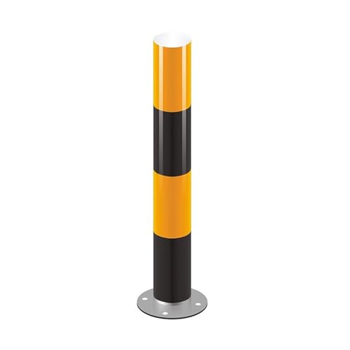 Barrière de Parking en Acier Galvanisé, Poteau de Sécurité avec Bandes Réfléchissantes, Plot de Stationnement Anti-Collision pour Garage, Route(Yellow,23.6in/60cm)