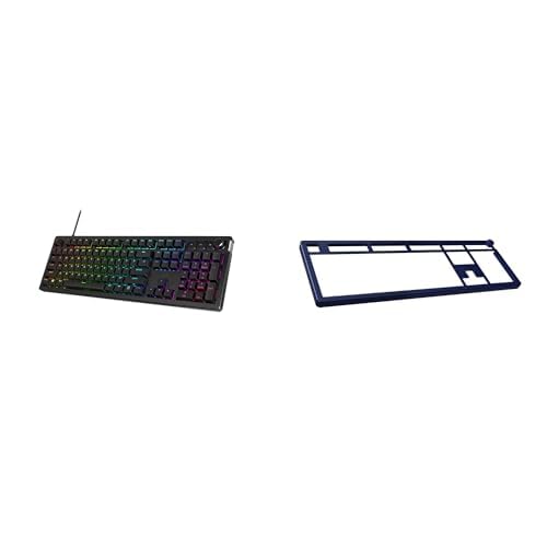 Bundle of HyperX Alloy Rise – Hot-Swappable Mechanical Gaming Keyboard, Ambient Light Sensor, Linear Switch + HyperX Alloy Rise Top Plate – Alloy Rise Keyboard Compatible, Toolless Installation, Navy