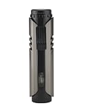 Vector Maxtech Single Flame Torch Lighter - Windproof, Refillable, Adjustable Flame, Gunmetal Satin