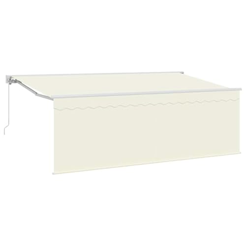 Store banne extérieur robuste en aluminium avec toile ombrage crème - 2
