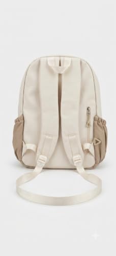 Image of YUMA Graffiti Print Backpack, White and Black, Multi-Pocket, Casual Style, for Women