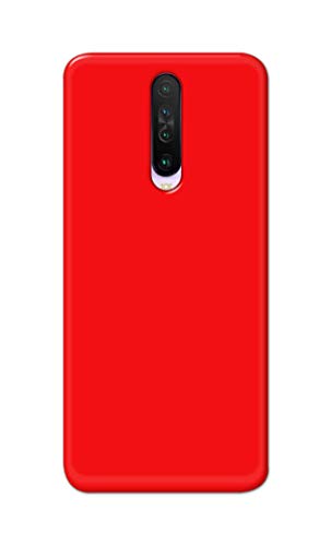 Image of Printed Hard Back Cover Case for Mi Poco X2 Back Cover (Plain Red) -1803