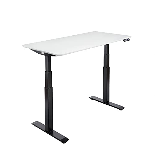 Image of Seville Classics AIRLIFT Pro S3 54 inch Solid-Top Commercial-Grade Electric Adjustable Standing Desk (51.4 inch Max Height) Table - Black /White