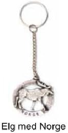 Moose Elg Med Norge Pewter Key Ring