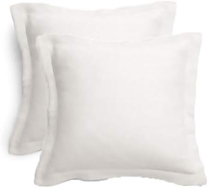 Gyulin Pack of 2 100% Cotton 300 Thread Count European Square Pillow Shams Envelope Style Pillow Cover Pillowcase Pillow Protector Cushion Cover Non Zippered Only Cover No Insert 60x60CM White