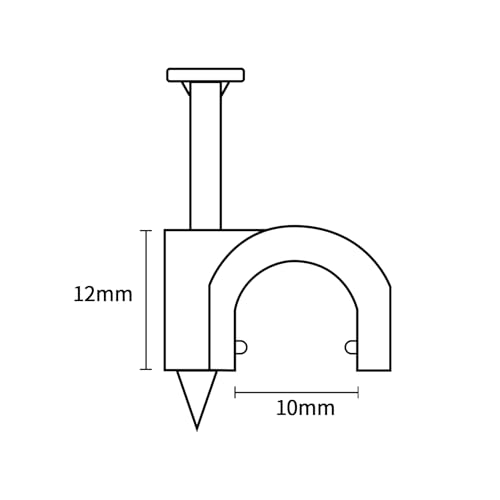 Kabelclips, 10 mm, 100 Stück, Nagelclips, stark, langlebig, weiß, rund, Kabelnägel, Wanddraht, ordentlicher Halter, Clip-Management-Kabelstifte