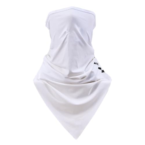 MeevrgR Cubrebocas de seda de hielo con protección UV para deportes al aire libre, máscara de protección solar transpirable con elegante diseño de toalla triangular, 8 patrones, color blanco, número