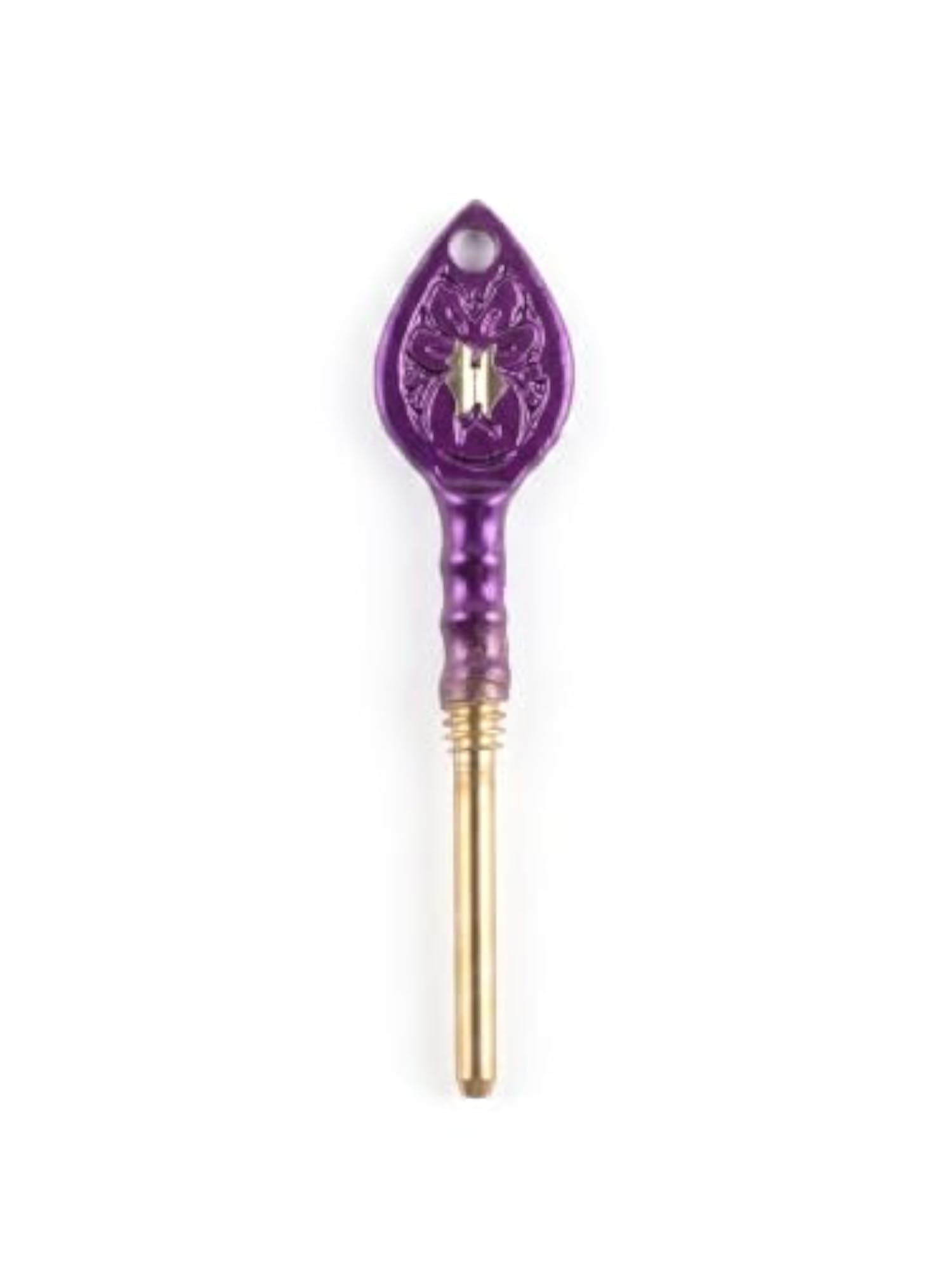 Traditional Brass Purple Surmedani Refillable Kohl Applicator Bottle