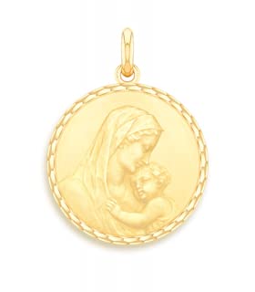 Médaille Vierge Maternité Or 375/00 pendentif religieux or jaune pour femme et enfant