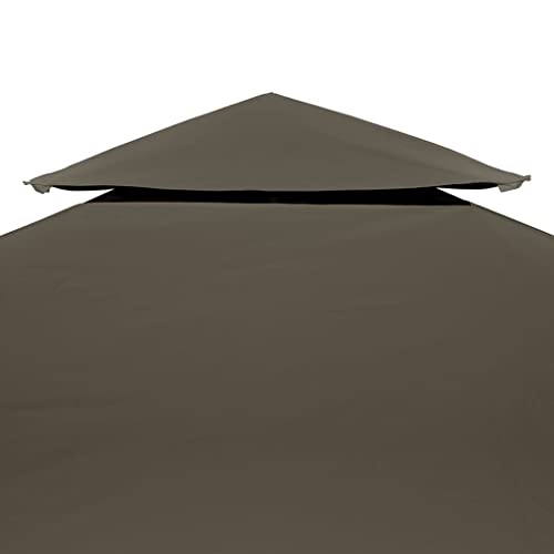 Toile de tonnelle 4x3 m taupe avec cheminée d'aération en polyester imperméable