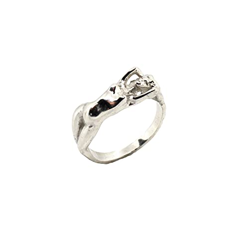 Erotic nude girl sterling silver ring, Erotic ring, Adult naked lady ring, Nude woman ring
