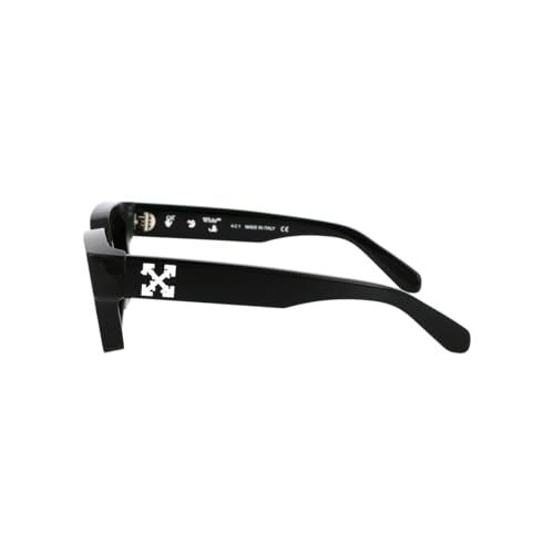 Lunettes de soleil Off-White Virgil 11007 rectangulaires noires pour homme et femme - 2