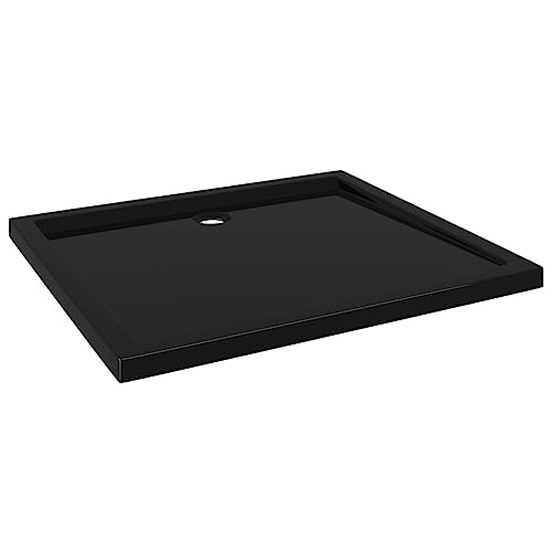 vidaXL Modern Shower Base Tray with Low Threshold, Black ABS & Fiberglass Reinforced, 80x90 cm
