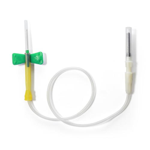 50PCS Blood Collection Needles, 21G Butterfly Needles 3/4" x 12" Sterile Individually Wrapped