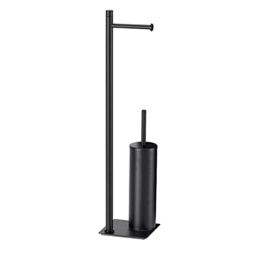 Gedy Trilly Columna Portarrollos y escobillero Negro Mate