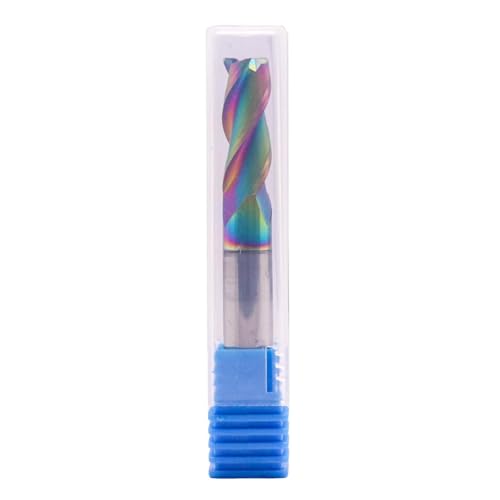 Image of 5 /16 inch 3 Flute Solid Carbide Square End Mill for Aluminum, DLC Coated | 37 Helix, 5 /16 inch Cutting Dia, 5 /16 inch Shank Dia, 13 /16 inch LOC, 2-1 /2 inch OAL, for Milling Aluminum and Copper