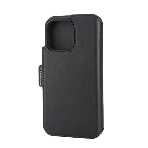 KAVAJ Phoenix leaterh case compatible with iPhone 15 Pro Max Black, Leather Phone Wallet, Flipcase