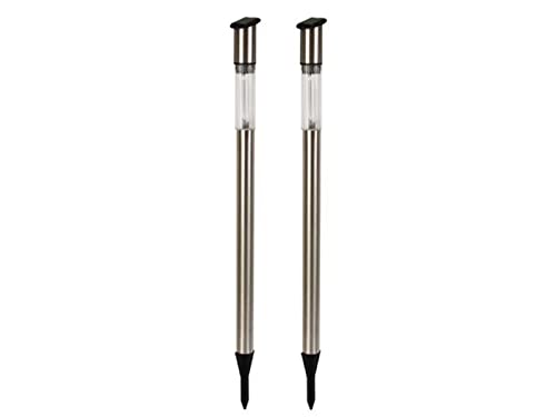 2er Set LED Solarleuchte mit Erdspieß, Edelstahl, Dämmerungssensor, Höhe 70 cm 2er Set LED Solarleuchte mit Erdspieß, Edelstahl, Dämmerungssensor, Höhe 70 cm