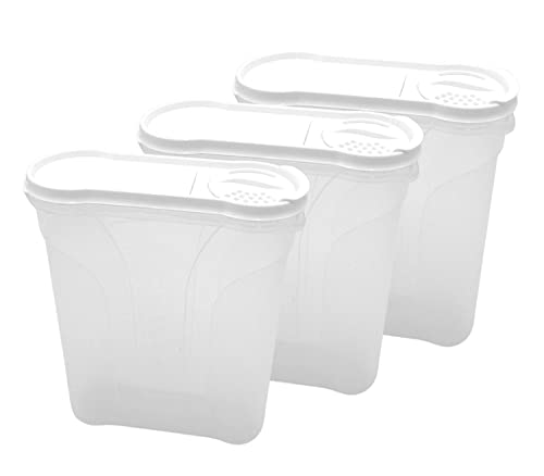 BURI Rival Aufbewahrungsbox-Set 3 x 4 Liter rot Aufbewahrungsdosen Schüttdosen Vorratsdosen mit aromadichtem Deckel für Müsli, Cornflakes, Hundefutter, Waschpulver - lebensmittelecht & BPA-frei