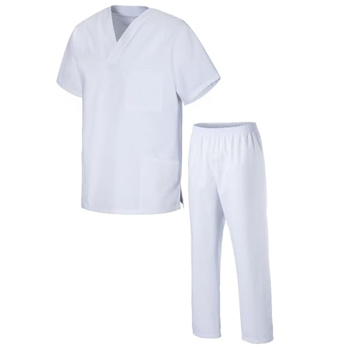 EXNER Medizin Kasack Set – Kasack & Hose für Damen und Herren, Pflegebekleidung Set in 26 Farben, Oberteil + Hose farbig, Schlupfkasack & Schlupfhose, XS–5XL