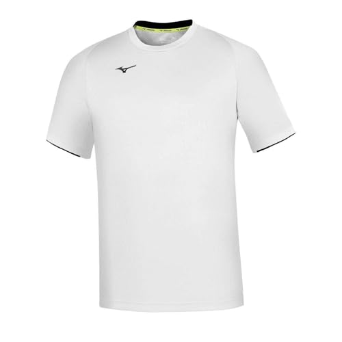 Mizuno Core Short Sleeve tee para Hombre Color White/Navy Talla S