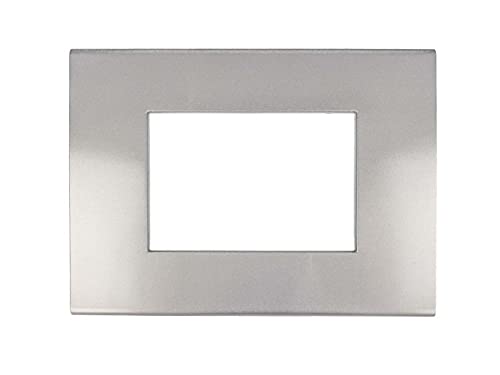 Sandasdon, Placca Slim Sottile 3M 4M 6M, Compatibile Con Bticino Axolute Air (3M Per 3 Moduli, Silver Argento)