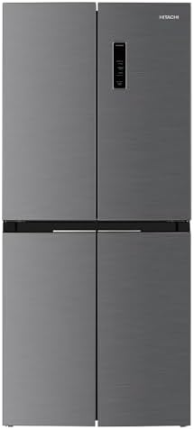 Hitachi 610L 4-Door French Door Refrigerator, Bottom Freezer, Inverter Compressor, Touch Screen Control, Energy Saving Mode, 10-Year Compressor Warranty, Inox – HR4N7522DSXAE