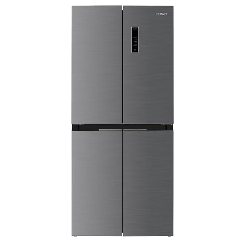 Hitachi 610L 4-Door French Door Refrigerator, Bottom Freezer, Inverter Compressor, Touch Screen Control, Energy Saving Mode, 10-Year Compressor Warranty, Inox – HR4N7522DSXAE
