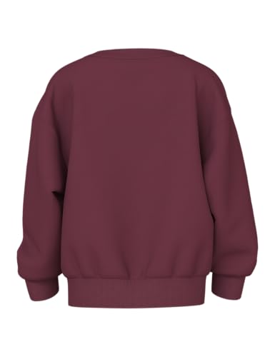 Name IT Mädchen Nmfviloui Ls RLX Sweat Bru, Burgundy, 98 cm