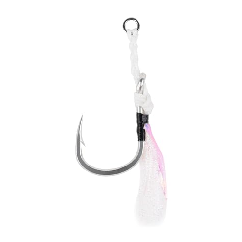 Terminales de pesca Mustad 4/0 con flash verde multicolor en pack de 2 unidades