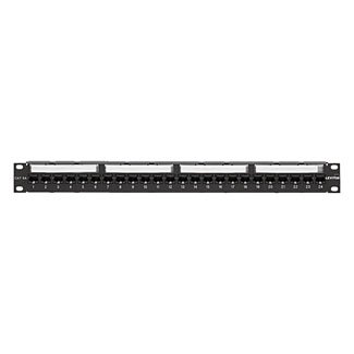 Leviton 6A586-U24 1U Patch Panel - IEEE 802.3at, IEEE 802.3bt, Cat6a, Black, Steel, 1U, 482.6 mm