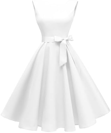 Hanpceirs Women's Boatneck Sleeveless Swing Vintage 1950s Cocktai...