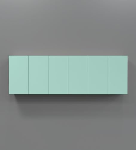 Image of SPECIALITY PANELS 6 Door Wall Cabinet with UV Profile Shutter | Wall Mounted Storage Cabinet for Kitchen Bathroom Living Room | Wooden Wall Cabinet Organizer UV Mint Finish DIY Assembly