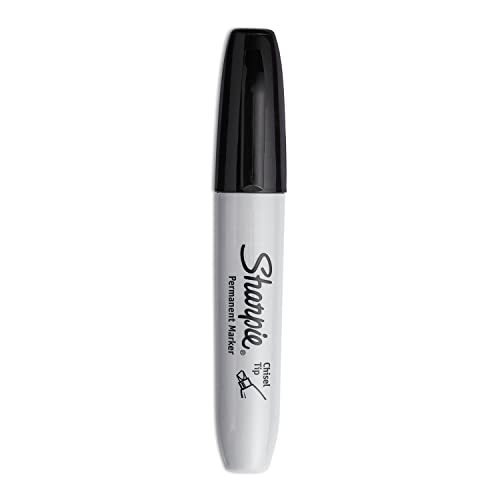 Sharpie Permanent Markers Chisel Tip Black 4 Count