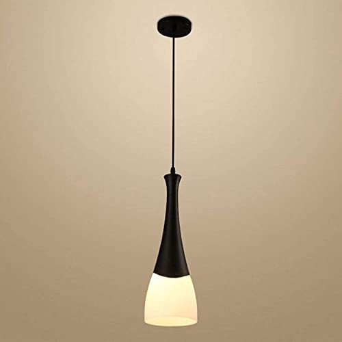 Lustre suspension E27 en verre blanc et métal réglable 100cm pour salon et café