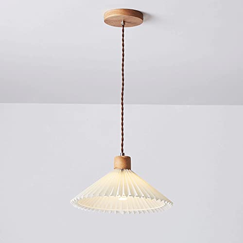 Candelabros de diseño antiguo y lámpara colgante de madera plisada E14 8