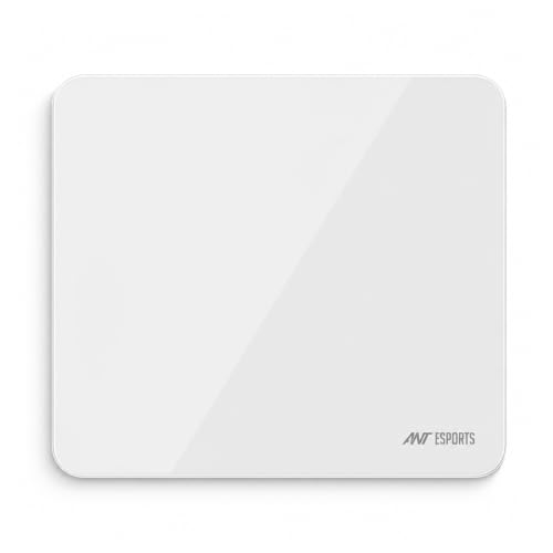 Image of Ant Esports Glass Mouse Pad 400 x 450 x 4.6mm, Premium Tempered Glass Gaming Mousepad, Ultra-Smooth Surface, Precision Tracking, Anti-Skid Base, Optical & Laser Mouse Compatible, White