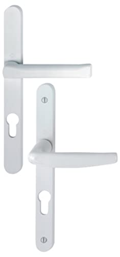 HOPPE AG Ensemble de porte-fenêtre plaque étroite Atlanta 113KH/300LMSGL/1530 saillie réduite Blanc 9016 Clé i - ép.68/77-3304456