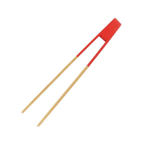 Fackelmann 688917 Pince à toasts aimantée, Bambou, Rouge, 27,5 cm