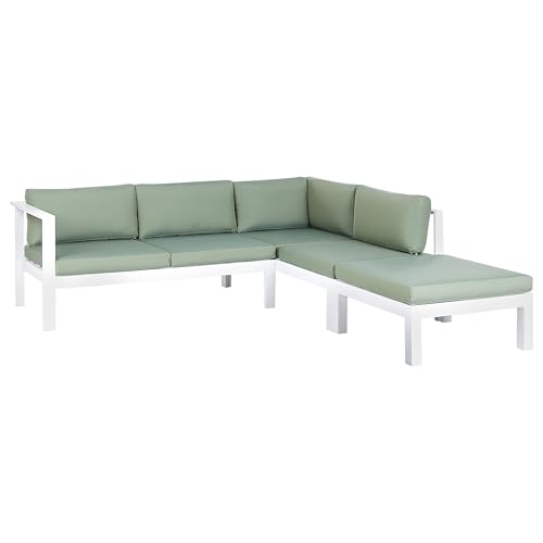 Housses de coussin haut de gamme Messina en polyester vert pour canapé de jardin