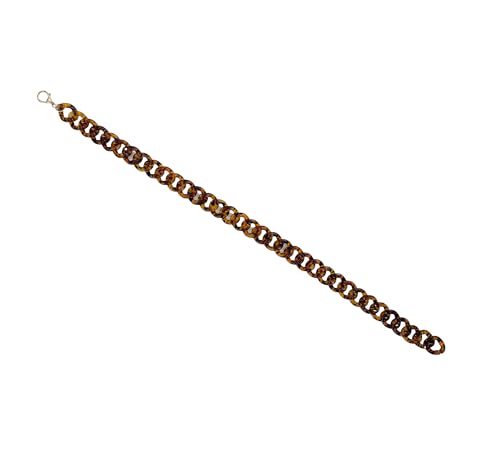 Women's Tortoiseshell Brown Leopard Skinny Link Chain Belt 1 1/4" Wide3