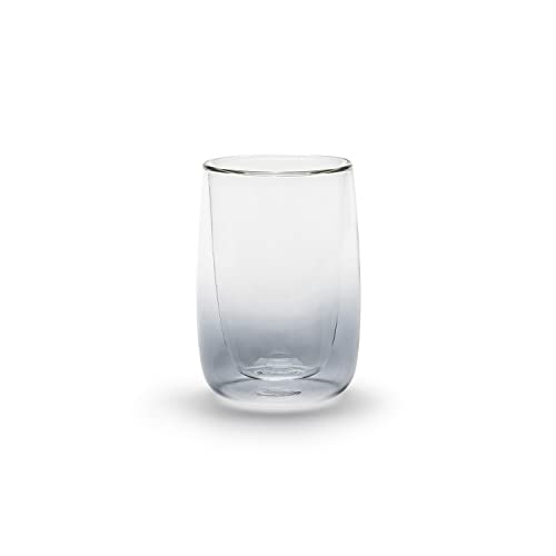 OHOM Sio Dual-Wall Glass Set – Clear | 8 fl oz / 236 mL Handcrafted Borosilicate Drinking Glasses for Hot & Cold Drinks, Coffee, Tea, Whiskey & Cocktails, Set of 4