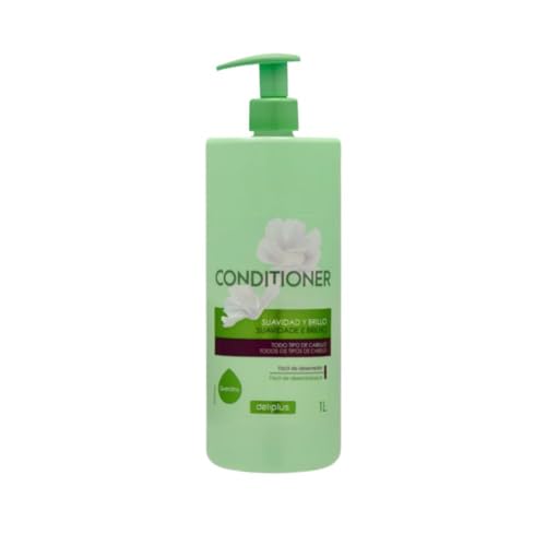 Acondicionador Suavidad y Brillo con Queratina, para Todo Tipo de Cabello, Facilita el Desenredado, 1 L