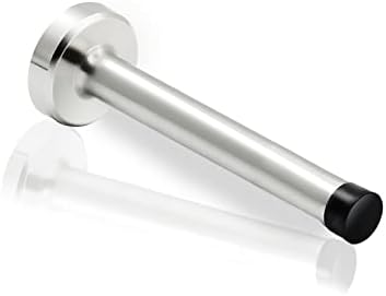 Door Stop, 4 Inch Long Door Stopper Wall Mounted, Stainless Steel, Brushed Nickel Doorstops Baby Proof Door Stops Bumper Tips, Silver