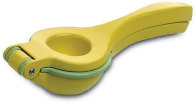 Amco 2-in-1 8.8-Inch Aluminum Squeezer - Comfortable Juicing for Strain-Free Experience, Kitchen Gadget for Juicing Lemons or Oranges (Yellow)