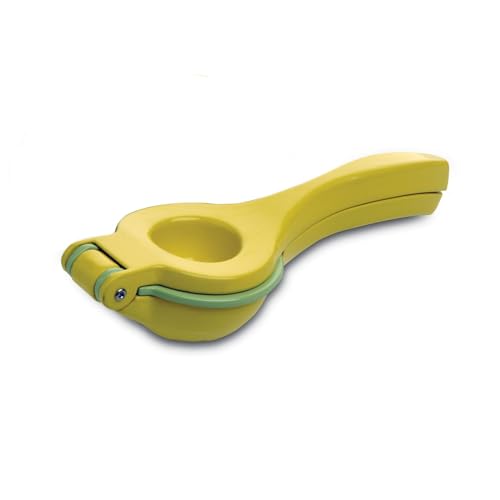 Amco 2-in-1 8.8-Inch Aluminum Squeezer - Comfortable Juicing for Strain-Free Experience, Kitchen Gadget for Juicing Lemons or Oranges (Yellow)