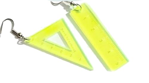 Boucles d'oreilles triangle école Miniblings jaune fluo pour style unique