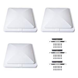 MERZHCHARE 3pcs RV Roof Vent Cover for Inside RV Trailer Camper Motorhome Bathroom 14\" x 14\" White RV Ventilation Parts