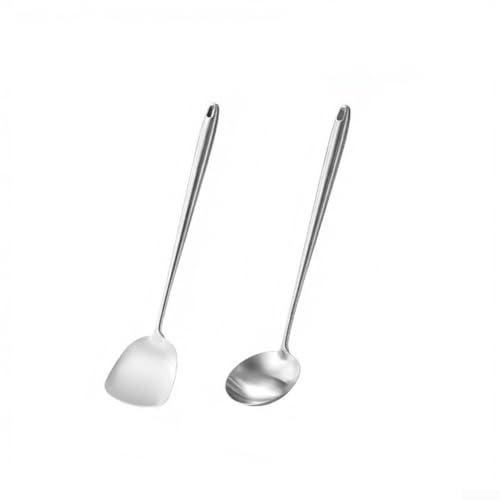 Ensemble d'ustensiles de service en acier inoxydable, pelle et cuillère à soupe pour cuisiner et servir, poignée ergonomique, passe au lave-vaisselle